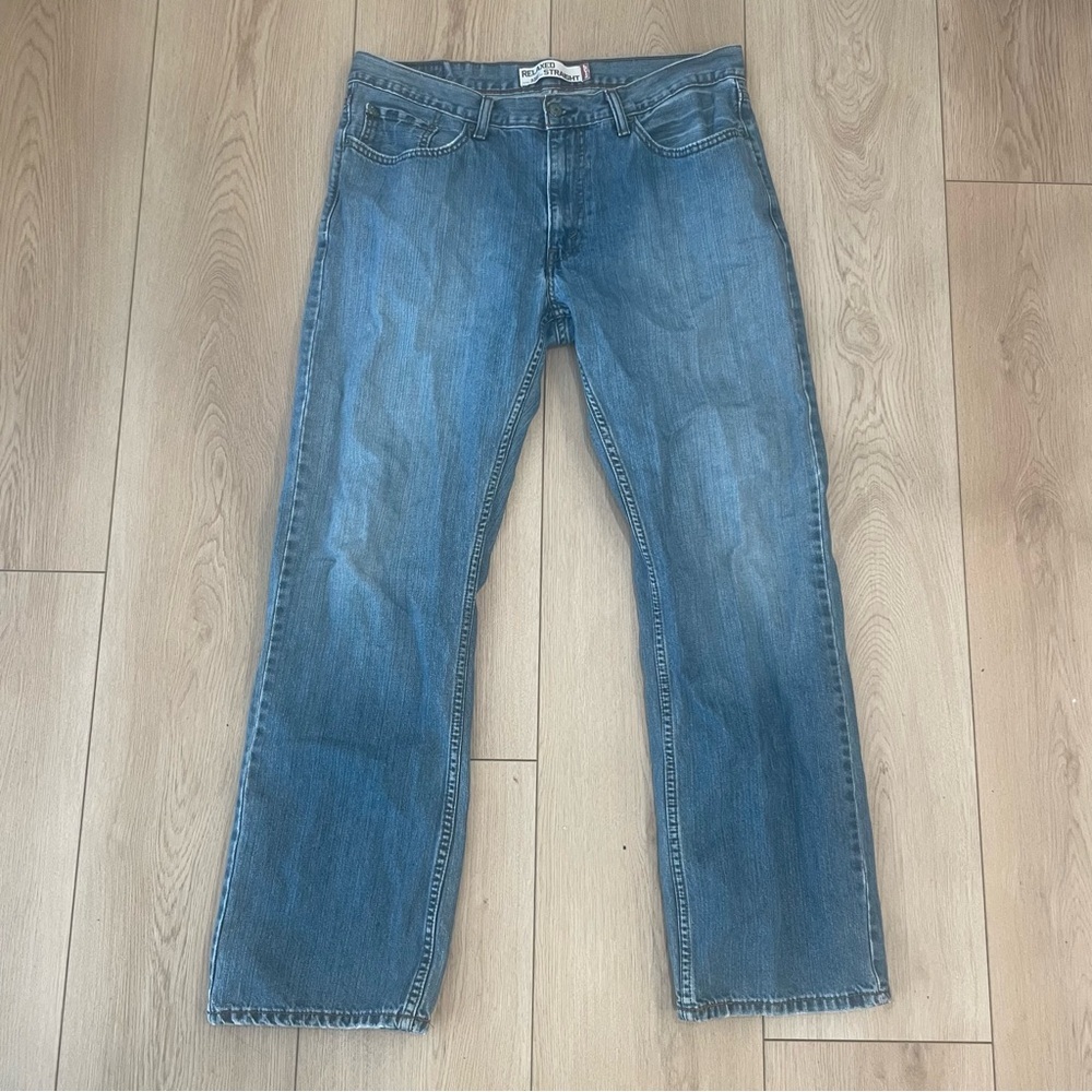 Levi's 559 Relaxed Straight Jeans Men's 36 x 32 Medium Wash Blue Stretch Denim